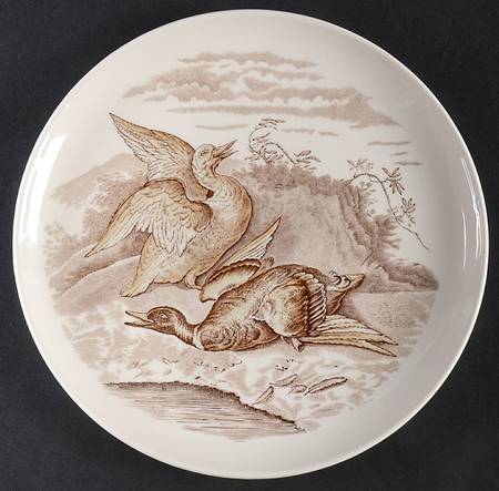 Game Birds Brown (No Border Design) Bread & Butter Plate