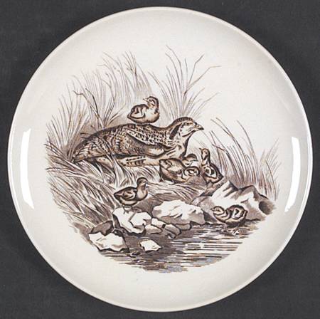 Game Birds Brown (No Border Design) Bread & Butter Plate