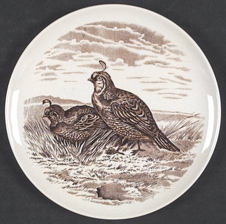 Game Birds Brown (No Border Design) Bread & Butter Plate