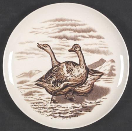 Game Birds Brown (No Border Design) Bread & Butter Plate