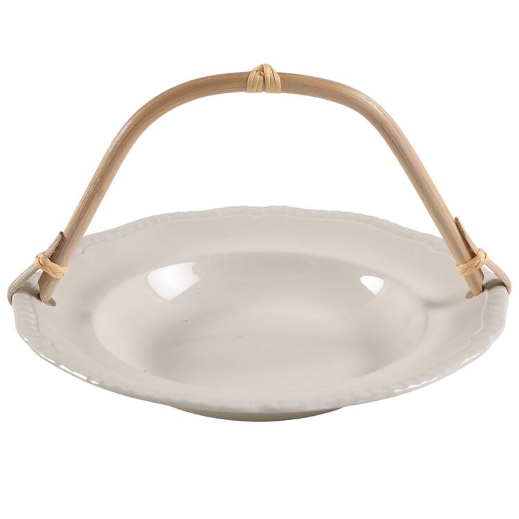 Gadroon 7''-7 1/4'' Basket W/Bamboo Handle HC