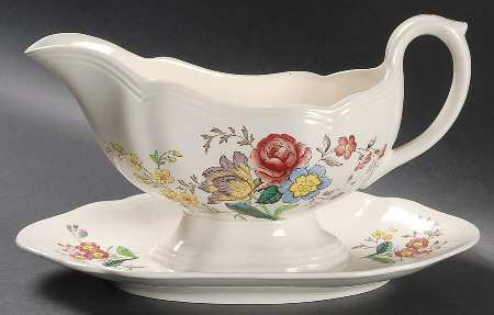 Gainsborough (Marlborough) Gravy Boat with Attached Underplate
