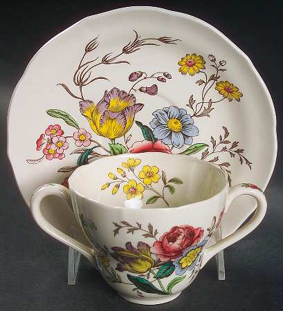 Gainsborough (Marlborough) Flat Bouillon Cup & Saucer