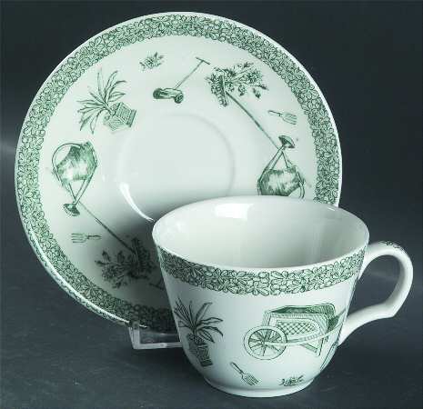Gardening Flat Cup & Saucer Set