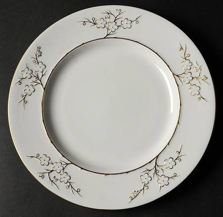 Geisha Gold (Gold Flowers, Gold Trim) Luncheon Plate