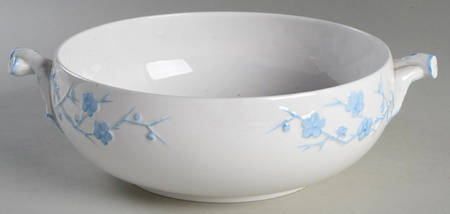 Geisha Light Blue (No Gold Accents) Round Vegetable No Lid