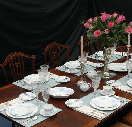 Geisha Light Blue (No Gold Accents) 46 Piece Estate Set