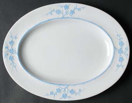 Geisha Light Blue (No Gold Accents) 11" Oval Serving Platter