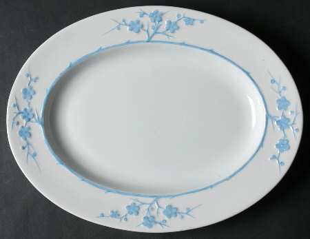Geisha Light Blue (No Gold Accents) 13" Oval Serving Platter