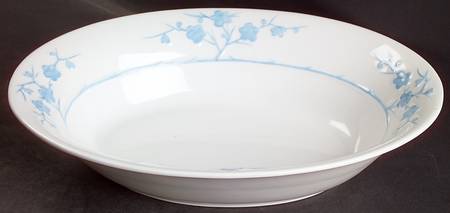 Geisha Light Blue (No Gold Accents) 10" Oval Vegetable Bowl