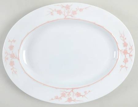 Geisha Light Pink 13" Oval Serving Platter