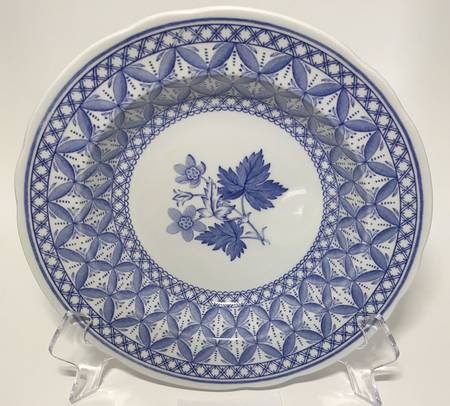 Geranium Blue (Older) Rim Soup Bowl