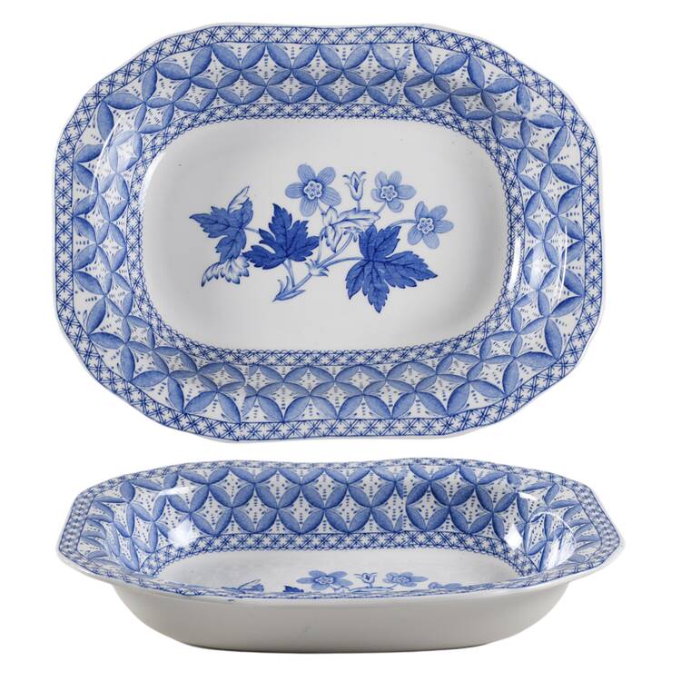 Geranium Blue (Older) 9" Oval Vegetable Bowl