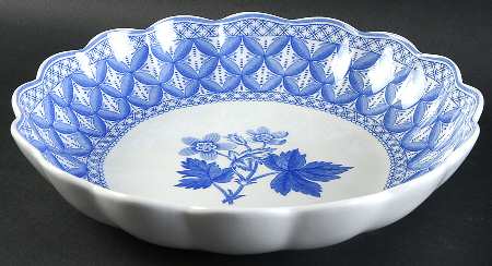 Geranium Blue (Older) Large Round Fluted Bowl