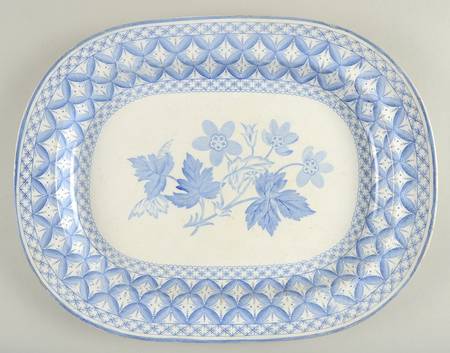 Geranium Blue (Older) 16" Oval Serving Platter