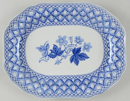Geranium Blue (Older) 14" Oval Serving Platter