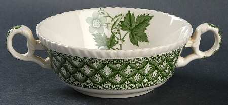 Geranium Green (Gadroon Shape, Older) Flat Cream Soup Bowl