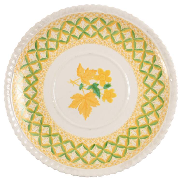 Geranium Yellow Green Saucer for Cream Soup Bowl