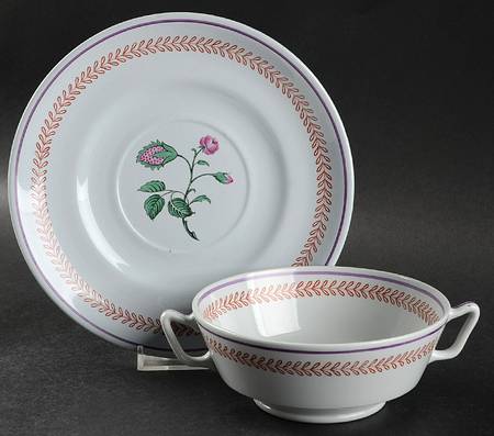 George Washington At Mt. Vernon Footed Cream Soup Bowl & Saucer Set