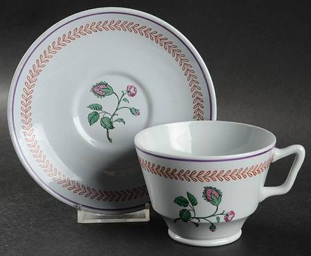 George Washington At Mt. Vernon London Shape Footed Cup & Saucer Set