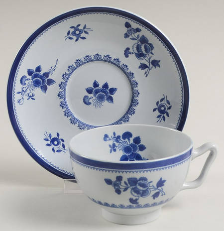 Gloucester (No Trim) Canton Shape Footed Cup & Saucer Set