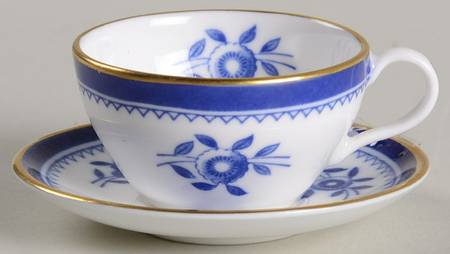 Gloucester Blue (Bone) Miniature Cup and Saucer Set