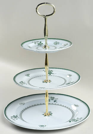 Gloucester Green (Fine Stone) 13 7/8"-14 1/4" 3-Tiered Serving Tray(DP,SP,BB) HC