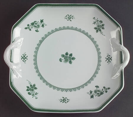 Gloucester Green (Fine Stone) Square Handled Cake Plate