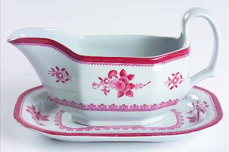 Gloucester Red (Fine Stone) Gravy Boat & Underplate/Relish