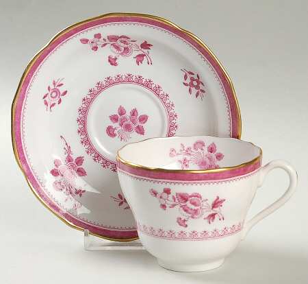 Gloucester Red (Bone) London Shape Footed Cup & Saucer Set