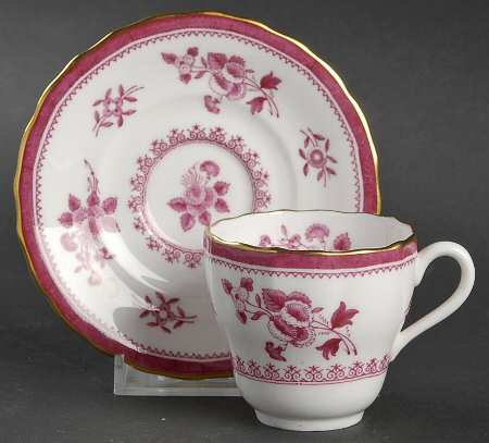 Gloucester Red (Bone) Footed Demitasse Cup & Saucer Set