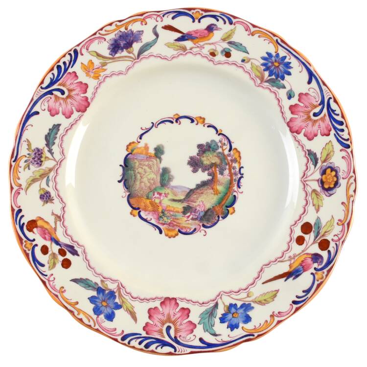 Gobelin (Scalloped, Yellow Trim) by Spode