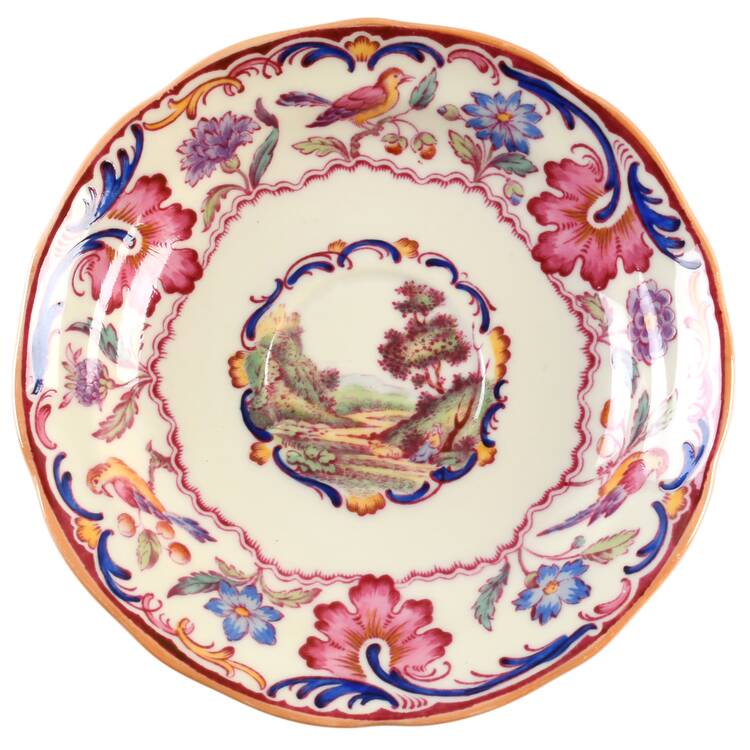 Gobelin (Scalloped, Yellow Trim) Saucer for Flat Cup