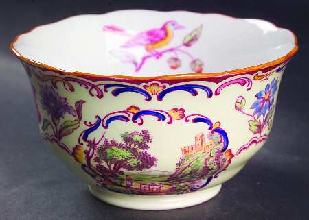 Gobelin (Scalloped, Yellow Trim) Open Sugar Bowl