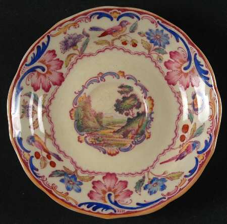 Gobelin (Scalloped, Yellow Trim) Saucer for Flat Cup