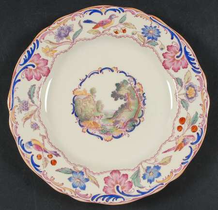 Gobelin (Scalloped, Yellow Trim) Luncheon Plate