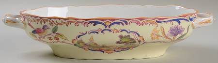 Gobelin (Scalloped, Yellow Trim) Oval Vegetable No Lid