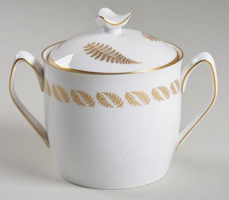 Golden Fern Sugar Bowl & Lid