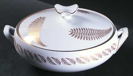 Golden Fern Round Covered Vegetable