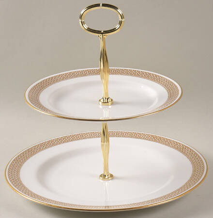 Golden Honeycomb 6 5/8"-10"  2 Tiered Serving Tray (Dp, Sp) HC