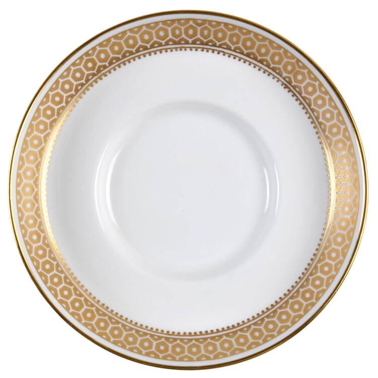 Golden Honeycomb Saucer for Flat Demitasse Cup