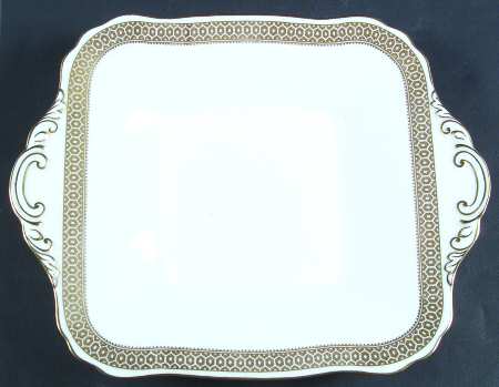 Golden Honeycomb Square Handled Cake Plate