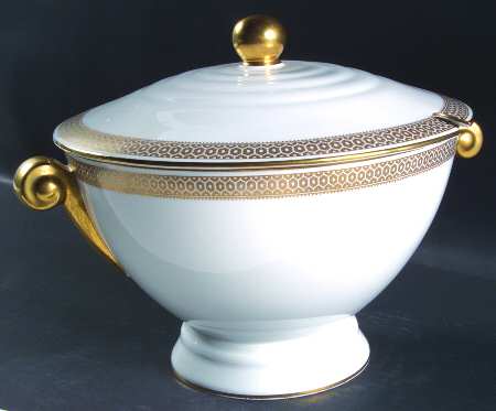 Golden Honeycomb Tureen &  Lid