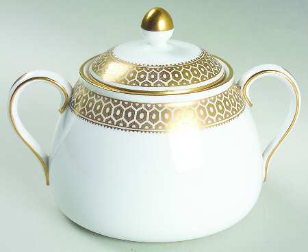 Golden Honeycomb Sugar Bowl & Lid