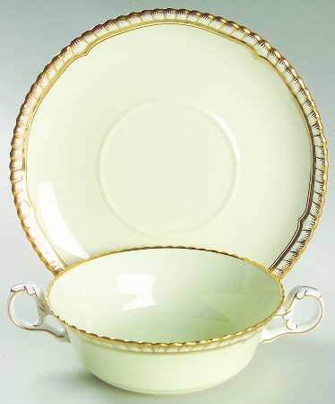 Goldsmith Flat Cream Soup Bowl & Saucer Set