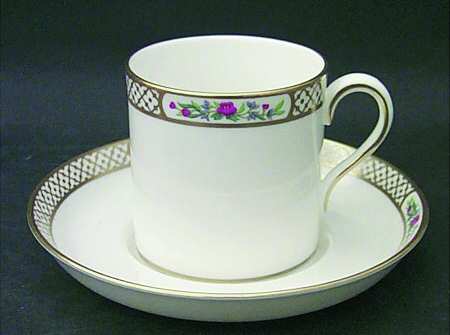 Golden Trellis Flat Demitasse Cup & Saucer Set