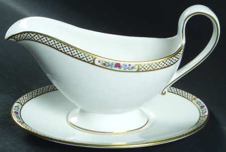 Golden Trellis Gravy Boat & Underplate