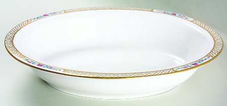 Golden Trellis 9" Oval Vegetable Bowl