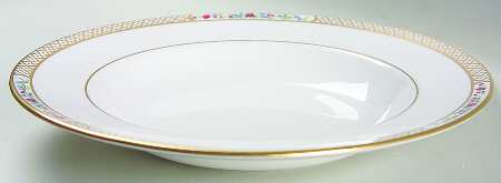 Golden Trellis Rim Soup Bowl