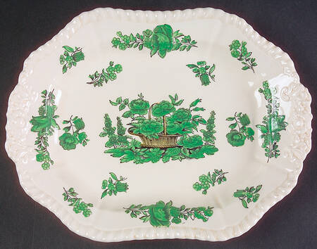 Green Basket (Earthenware, Gadroon, Not Trim) Underplate for Sauce Boat